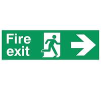 Viking signos sb430-l62-v "Fire Exit Sign, flecha derecha, vinilo, 200 mm H x 600 mm W