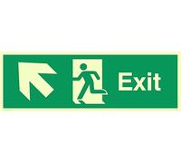 Viking signos sb436-l41-pv signo "salida, izquierda flecha hacia arriba luminiscente de fotos de, adhesivo, 150 mm H x 450 mm W