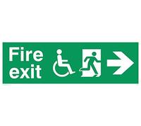 Viking signos sd953-l31-v discapacidad "Fire Exit Sign, flecha derecha, vinilo, 100 mm H x 300 mm W