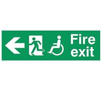 Viking signos sd954-l62 - 1 M discapacidad "Fire Exit Sign, flecha izquierda, 1 mm plástico semirrígido, 200 mm H x 600 mm W