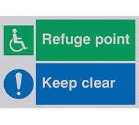 Viking signos sd964-a4l-sv discapacidad "refugio punto Keep Clear" signo, plata vinilo, 200 mm H x 300 mm W