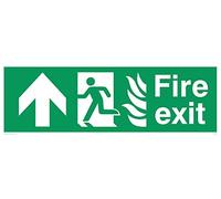 Viking signos sg695-l62 - 3d "salida de incendios running Hombre flecha izquierda hasta Sign, doble cara, 3 mm rígida PVC, 200 mm H x 600 mm W