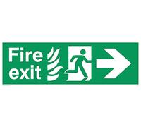 Viking signos sg701-l62 - 3d "salida de incendios running Hombre flecha derecha señal, doble cara, 3 mm rígida PVC, 200 mm H x 600 mm W