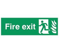 Viking signos sg707-l62 - 3d "salida de incendios running Hombre izquierda señal, doble cara, 3 mm rígida PVC, 200 mm H x 600 mm W