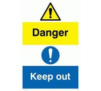Viking signos wa493-a1p-1 m señal de "Peligro mantener fuera, 1 mm plástico semirrígido, 800 mm H x 600 mm W