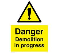 Viking signos wc478-a3p-3 m "peligro demolición en progreso" signo, 3 mm plástico rígido, 400 mm H x 300 mm W