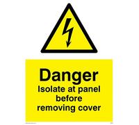 Viking signos we85-a3p-v "peligro aislar en panel antes de levantar la tapa" signo, vinilo, 400 mm H x 300 mm W