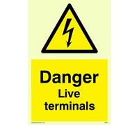 Viking signos we92-a6p-p "Danger Live terminales" signo, semirrígido photoluminescent plástico, 150 mm H x 100 mm W