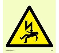 Viking signos we96-s10-p electrocución símbolo Sign, semirrígido photoluminescent plástico, 100 mm H x 100 mm W