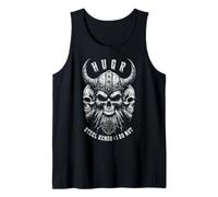 Viking Skull Mind Hugr Curvas de Acero nórdico Antiguas, no Hago runas Camiseta sin Mangas