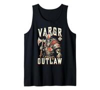 Viking Skull Vargr Outlaw Skeleton Warrior Old Norse Hacha Camiseta sin Mangas