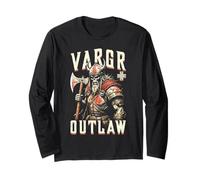 Viking Skull Vargr Outlaw Skeleton Warrior Old Norse Hacha Manga Larga