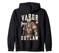 Viking Skull Vargr Outlaw Skeleton Warrior Old Norse Hacha Sudadera con Capucha