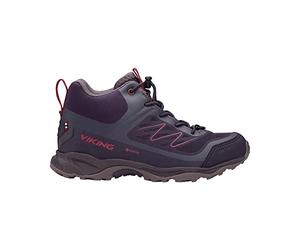 Viking Ti n d Mi d GTX, Zapatos para Caminar, Unisex niños, Mid Grey/Ruby Red, 34 EU