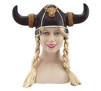 Viking Toys Bristol Novelty Casco de vikingo, trenzas rubias, multicolor (BH210) Halloween