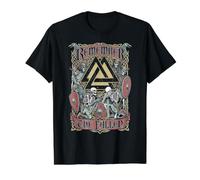 Viking Valknut Recuerda a los Guerreros Esqueleto caídos Camiseta gráfica económica, Hombre, Negro, S