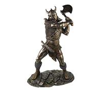 Viking Warrior - Estatua de bronce con hacha
