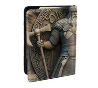 Viking Warrior - Funda para pasaporte con estampado de guerrero vikingo, funda organizadora de viaje para pasaporte para hombres y mujeres, 6.5 pulgadas, Black, Talla única