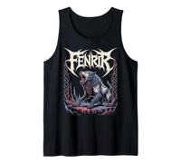 Viking Wolf Fenrir Mitología nórdica Guerrero nórdico Arte Camiseta sin Mangas