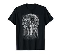 Viking Wolf Mitología nórdica Lobo Lovers Runas Brújula nórdica Camiseta