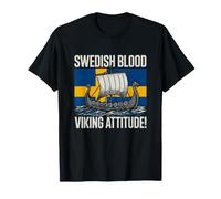 Vikingo Divertido Diciendo Actitud vikinga de Sangre Sueca Camiseta