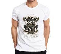 Vikingo I Fear Odin and My Wife You're - Camiseta para hombre, Blanco, M
