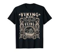 Vikingo sangre corre a través de mis venas Viking Ship Jelling Style Camiseta