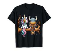 Vikingo y unicornio niños, niñas, hombres, mujeres, niños y adultos Camiseta