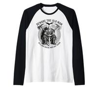 Vikings Beware Old Man In A Land Where Men Die Young Camiseta Manga Raglan