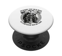 Vikings Beware Old Man In A Land Where Men Die Young PopSockets PopGrip Adhesivo