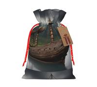 Vikings - Bolsa de regalo reutilizable y respetuosa con el medio ambiente, con cordón para recuerdos de fiesta, celebraciones de temporada