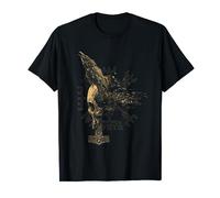 Vikings Norse Mythology Skull Crow - Thorhammer Vegvisir Camiseta