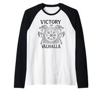 Vikings Warriors Norse Myth Victory Or Valhalla Camiseta Manga Raglan
