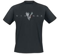 VIKINGS Welcome To Valhalla Hombre Camiseta Negro M 100% algodón Regular