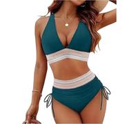 Vikinis para Mujeres 2026 Bañador Mujer Sexy con Relleno en Sin Aros Gorditas Ropa De Baño Tallas Grandes Verano Playa Bañadores Barriga Dos Piezas Conjunto Swimsuit Women Verde Militar M