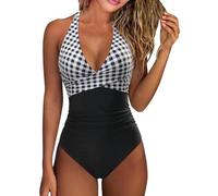 Vikinis para Mujeres 2026 Traje De Baño Mujer con Relleno en Sin Aros Cuello Halter Bikini Talla Grande Tallas Grandes Verano Playa Bañadores Gorditas Entero Conjunto Swimsuit Women Blanco L