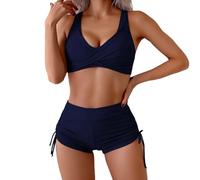 Vikinis para Mujeres Bikini Talla Grande Mujer Reductor Barriga Bañador Dos Piezas Disimula Pecho 95D Trajes De Baño Tiro Alto Triangulo El Chico Que Me Gusta No Es Un con Relleno Y Push Up Traje