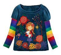 VIKITA Camiseta para Niña Bonita Camiseta Floral de T-Shirt Animales Lentejuelas para Niños 2-10 años L3665 11-12 años
