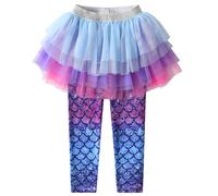 VIKITA Leggings con Falda Pantalones Largos para Sirena Niñas FS113 6-7Y