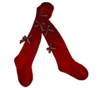 VIKITA Medias Niña Tejido Leggings Con Lazo F5012Rojo 3-4 años