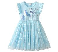 VIKITA Vestido Invierno Manga Corta Tul Algodón Bordado Unicornio para Niñas SH4107 7T