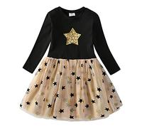 VIKITA Vestido Invierno Manga Larga Tul Algodón Bordado Unicornio para Niñas LH4880 7T