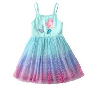 VIKITA Vestido Patrón de Mariposa Unicornio Algodón Tulle Tutu Manga Corta Niñas SH2303 7-8años=128cm