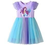 VIKITA Vestido Patrón de Mariposa Unicornio Algodón Tulle Tutu Manga Corta Niñas Sh2326 7-8años=128cm