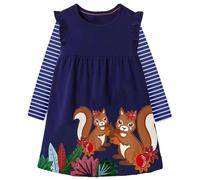 VIKITA Vestidos para Niñas T-Shirt Manga Larga Algodón Casual Patrón de Estrella Lh5821 3-4años