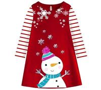 VIKITA Vestidos para Niñas T-Shirt Manga Larga Algodón Casual Patrón de Estrella Lh7607 8T