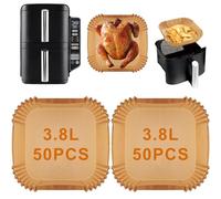 VIKKI 100 unidades de papel de horno Airfryer para freidora de aire caliente Ninja SL300EU, accesorio para freidora de aire caliente Ninja 7,6 L Double Stack Air Fryer SL300EU, accesorio para freidora