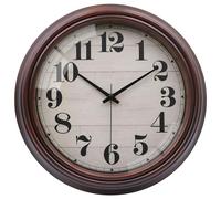 VIKMARI 23cm Vintage Reloj de Pared, pequeño Retro marrón Reloj de Pared silencioso sin marcar para Sala de Estar Dormitorio Cocina baño Oficina