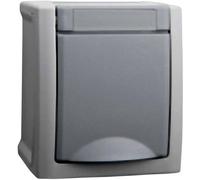 Viko Enchufe con protección de contacto para ambientes húmedos, 90591008-DE, 1 unidad, color gris