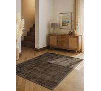 Vikosa Alfombra Viscosa Jane - Alfombra mullida para salón, Hecha a Mano y Suave, diseño Monocolor, Tejido a Mano, Brillo Discreto, Pelo Corto para salón, Dormitorio, Pasillo, marrón, 80 x 150 cm